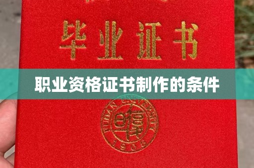 南沙职业资格证书制作的条件