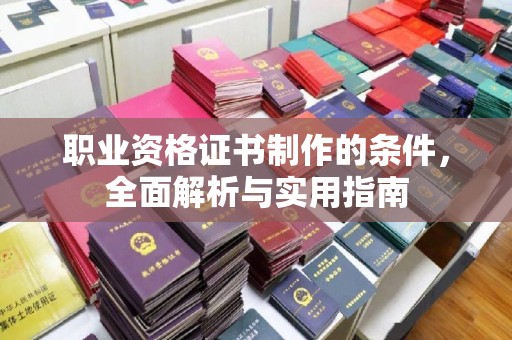 南沙职业资格证书制作的条件，全面解析与实用指南