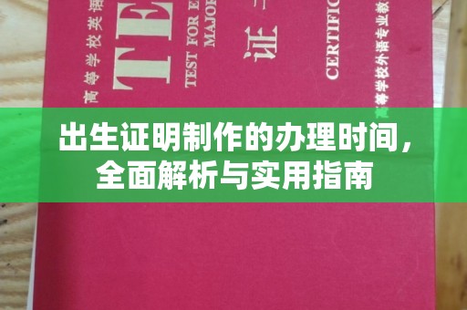 南沙出生证明制作的办理时间，全面解析与实用指南